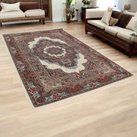 Persian carpet beige TABRIZ 160x230 luxury living room carpet in acrylic
