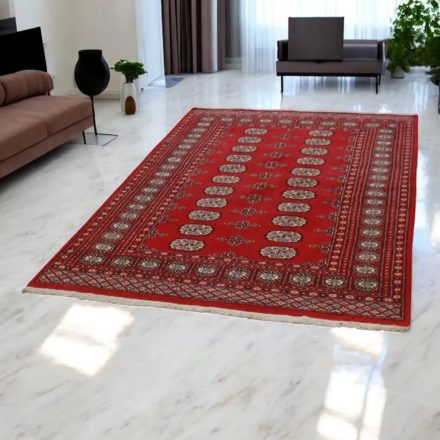 Pakistani rug red Bokhara 141x210 handmade oriental rug