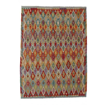 Wool Kelim rug Chobi 212x290 handwoven Afghan Kilim rug