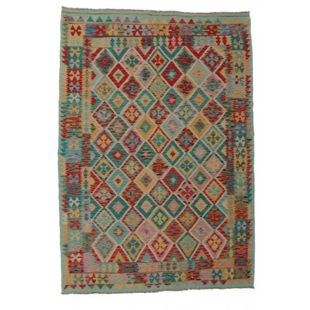 Wool Kelim rug Chobi 202x285 handwoven Afghan Kilim rug