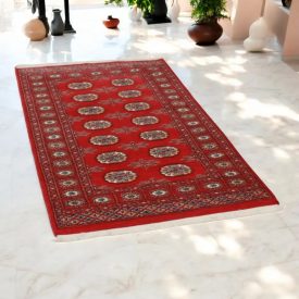 Pakistani rug red Bokhara 92x152 handmade oriental rug