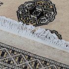 Large oriental rug beige Bokhara 249x332 handmade Pakistani rug for living room