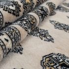 Large oriental rug beige Bokhara 249x332 handmade Pakistani rug for living room