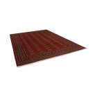 Large oriental rug red Bokhara 244x336 handmade Pakistani rug for living room