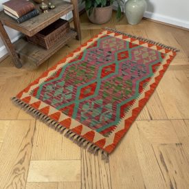 Hand woven ethnic Maimana Kilim rug 83x118 cm