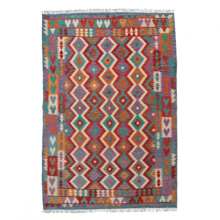 Wool Kelim rug Chobi 203x296 handwoven Afghan Kilim rug