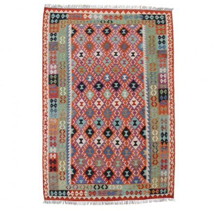 Wool Kelim rug Chobi 206x292 handwoven Afghan Kilim rug