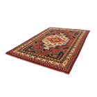 Oriental carpet burgundy-beige Kargai 199x292 handmade Afghan wool carpet for living room