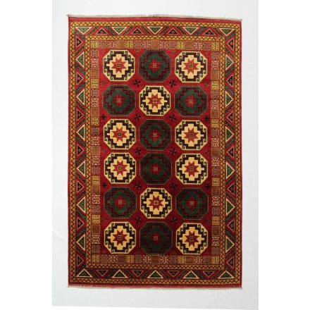 Oriental carpet burgundy-beige 204x311 handmade Afghan carpet