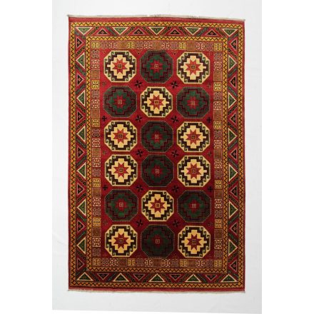 Oriental carpet burgundy-beige 204x311 handmade Afghan carpet