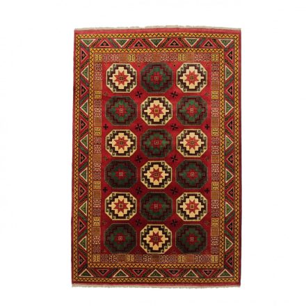 Oriental carpet burgundy-beige 206x308 handmade Afghan carpet