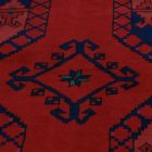 Large Afghan rug burgundy Elephant Foot 140x150 handmade oriental carpet