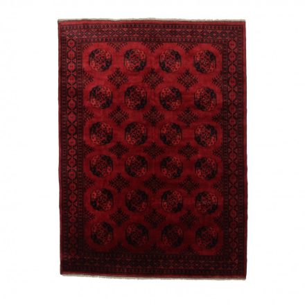 Afghan carpet burgundy Ersari 253x341 handmade oriental carpet