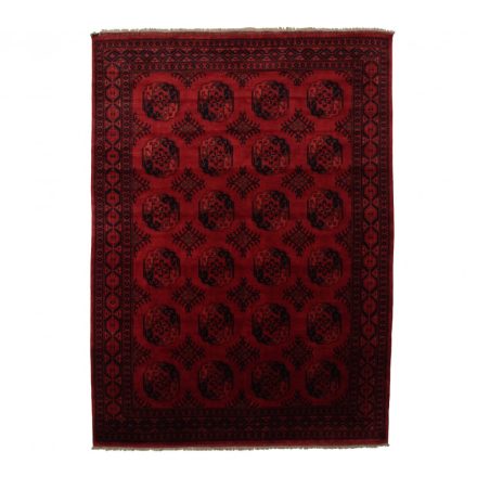 Afghan carpet burgundy Ersari 253x343 handmade oriental carpet