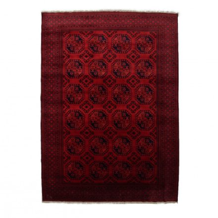Afghan carpet burgundy Ersari 252x346 handmade oriental carpet