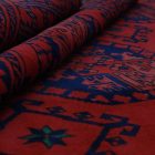 Afghan carpet burgundy Ersari 252x346 handmade oriental wool carpet for living room