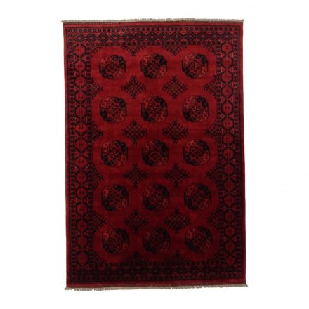 Oriental carpet burgundy Ersari 204x297 handmade Afghan carpet