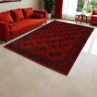 Oriental carpet burgundy Ersari 195x294 handmade Afghan wool carpet for living room