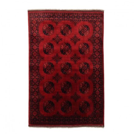 Oriental carpet burgundy Ersari 195x294 handmade Afghan carpet