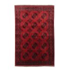 Oriental carpet burgundy Ersari 195x294 handmade Afghan wool carpet for living room