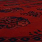 Oriental carpet burgundy Ersari 195x294 handmade Afghan wool carpet for living room