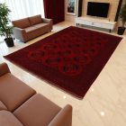 Oriental carpet burgundy Ersari 202x293 handmade Afghan carpet