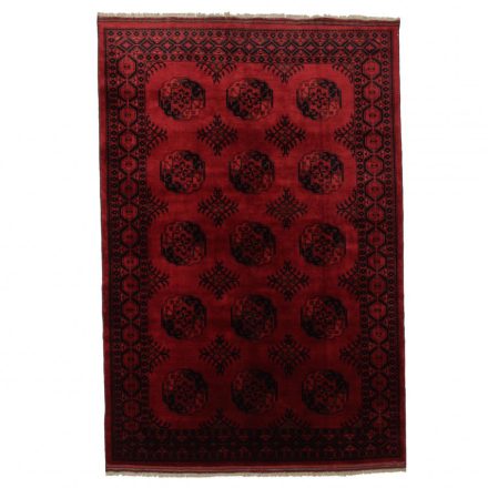 Oriental carpet burgundy Ersari 202x294 handmade Afghan carpet