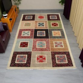 Wool carpet multicoloured Aikat 117x188 handmade modern carpet