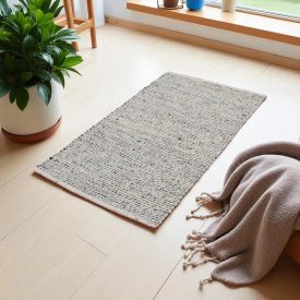 Thick rug Rustic 90x160 woven wool rug for living room