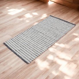 Modern wool rug Rustic 70x140 grey carpet