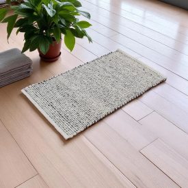 Thick woven rug Rustic 70x130 woven wool rug for living room
