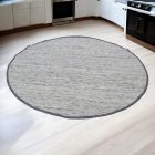 Wool round rug Rustic 190x190 grey carpet