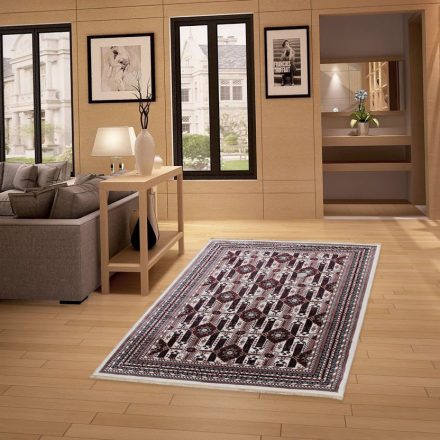 Classic carpet beige 140x200 machine-made polyester rug