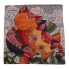 Orange Decorative Cushion 45x45 cm – Hugging Cats