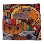Orange Decorative Cushion 45x45 cm – Mosaic Cats