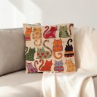 Beige Decorative Cushion 45x45 cm – Playful Cats