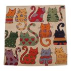 Beige Decorative Cushion 45x45 cm – Playful Cats
