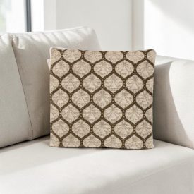 Light Grey Decorative Cushion 45x45 cm – Silver Ornament