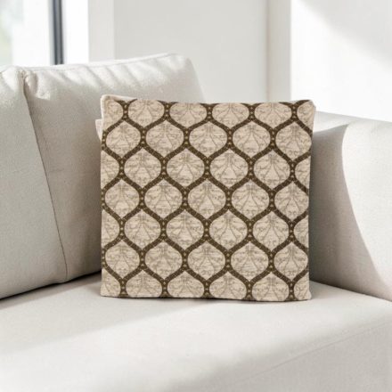 Light Grey Decorative Cushion 45x45 cm – Silver Ornament