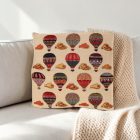 Cream Decorative Cushion 45x45 cm – Hot Air Balloon Dream
