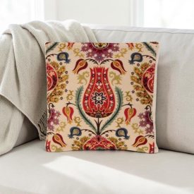 Cream Decorative Cushion 45x45 cm – Oriental Pomegranate