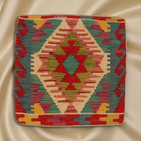 Afghan Kilim cushion cover 45x45 hand woven cushion
