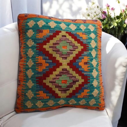 Handwoven Kelim pillowcase 45x45 afghan decorative cushion