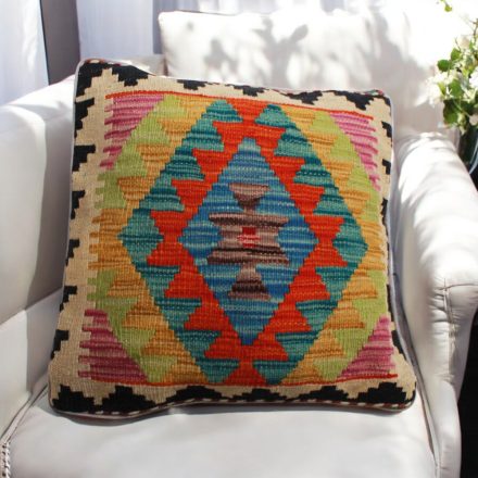 Handwoven decorative cushion 45x45 Kelim pillowcase