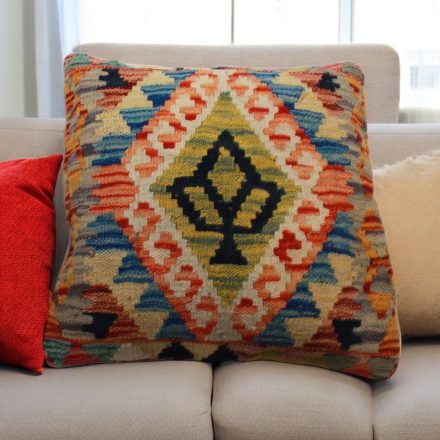 Handwoven Kelim pillowcase 45x45 afghan decorative cushion