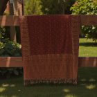 Elegant women's shawl 215x105 burgundy cotton scarf