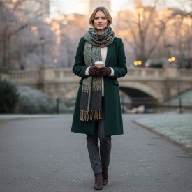 Shawl oriental pattern 215x105 green-blue cotton scarf