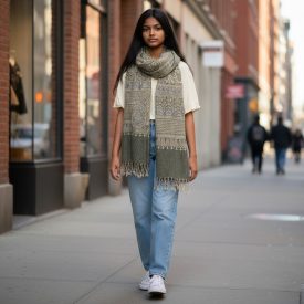   Women's stole gray 215x105 elegant women's shoulder scarf