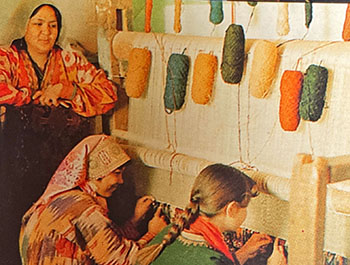 Kilim rug making