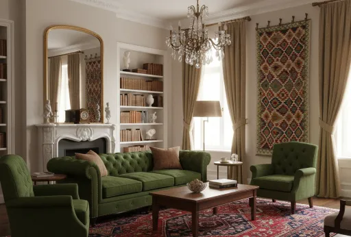 Kilim runner on wall hanging